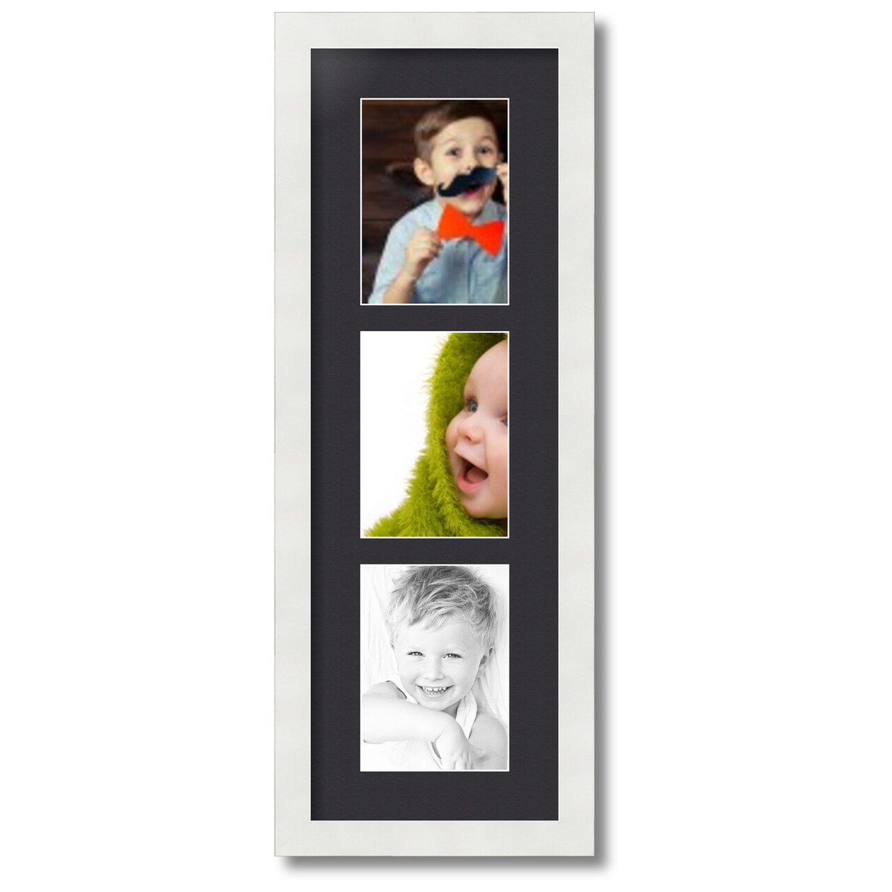 ArtToFrames Collage Photo Picture Frame with 3 - 5x7 inch Openings, Framed in White with Over 62 Mat Color Options and Plexi Glass (CSM-3966-138)